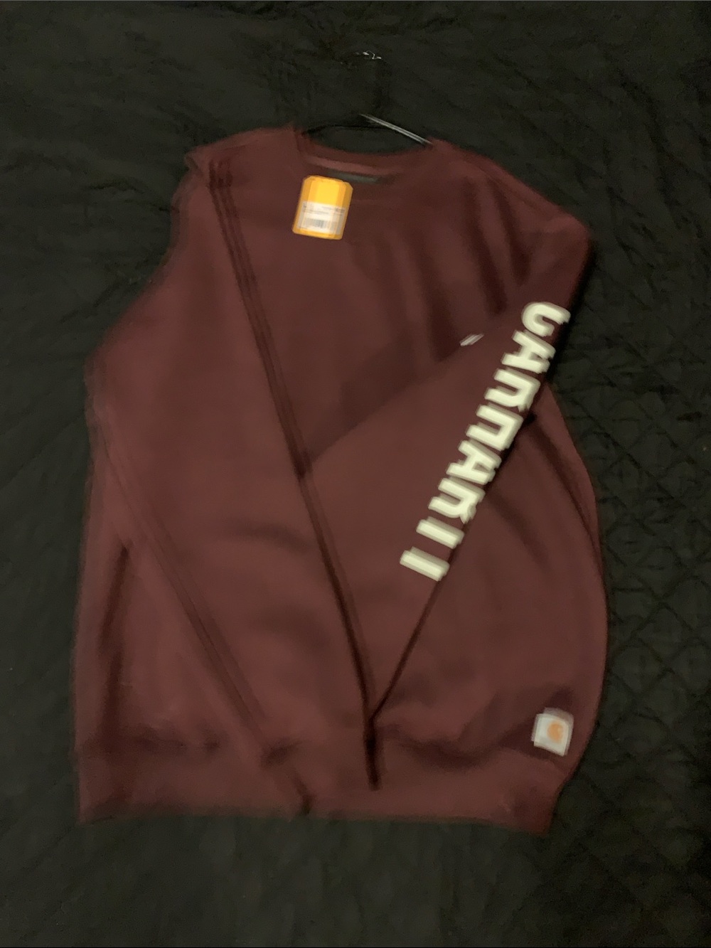 Carhartt Men’s Maroon Crewneck Sweatshirt with Sleeve Logo